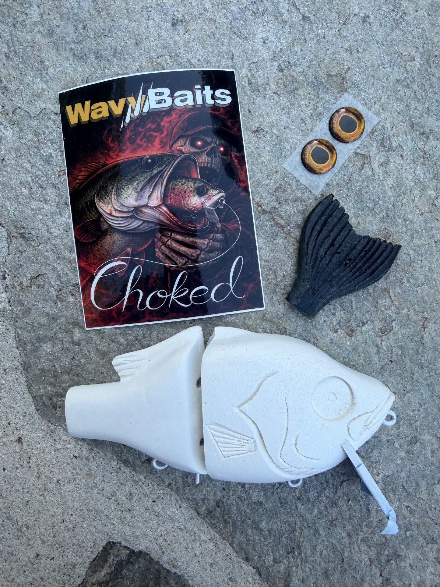 Wavy Baits- 2 Piece Gill - Resin - 3.5 oz, 6.75in Wake and crank - Price includes custom paint
