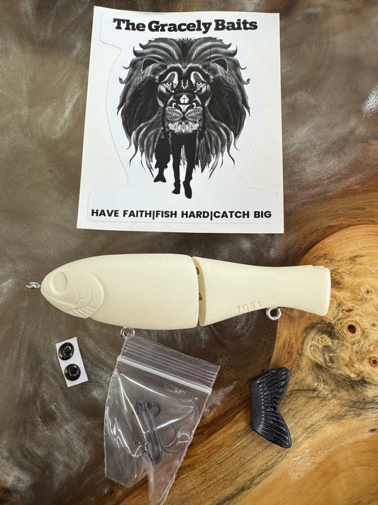 The Gracely Baits Finesse Shat Blank - Resin- 5” -1 oz - Slow sink - Price Includes Custom Paint