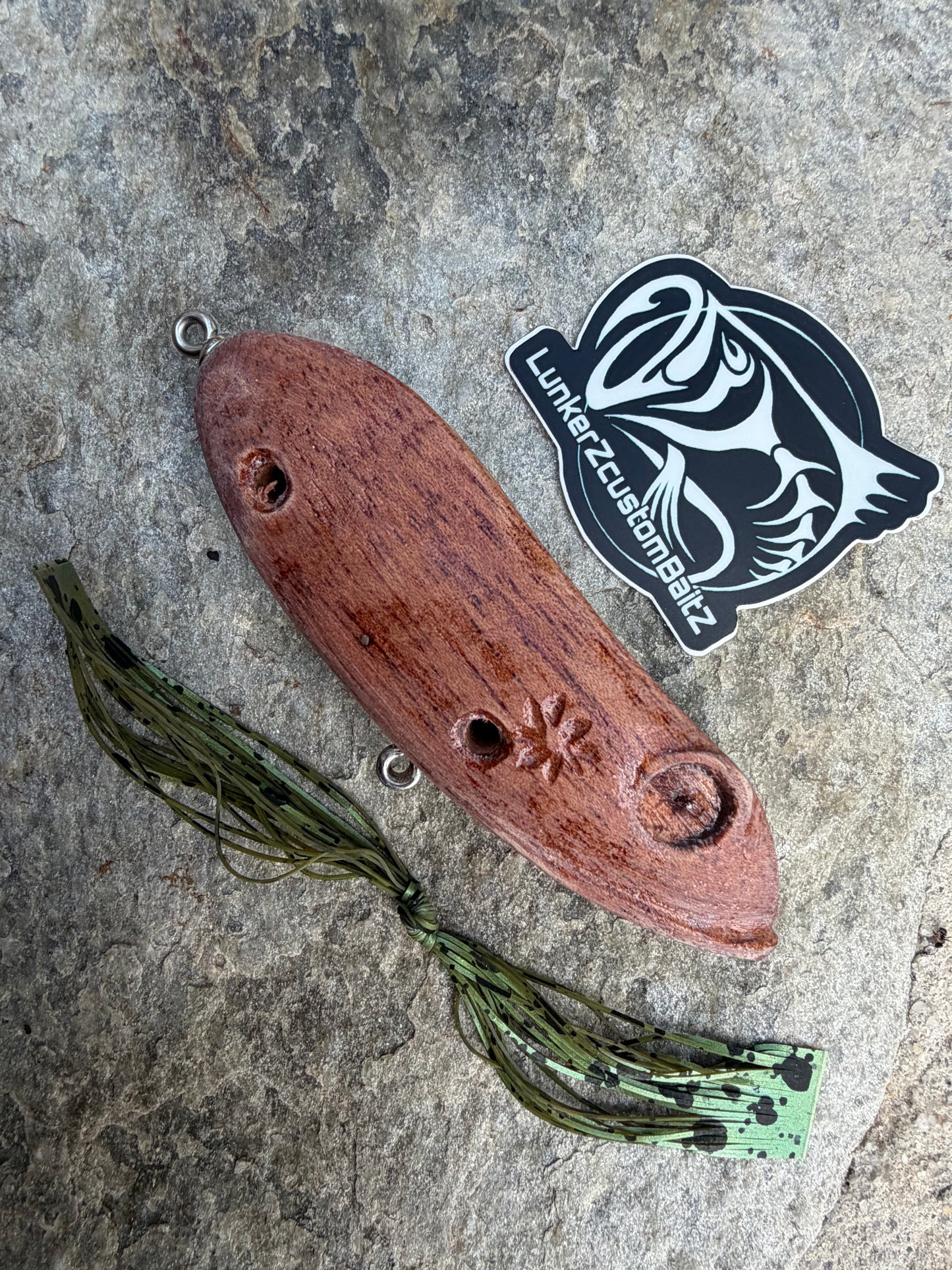 LunkerZ Custom Baitz - Jr. Smackdown frog, 3/34 inches, 1 oz. Top water poppin frog - Price includes custom paint