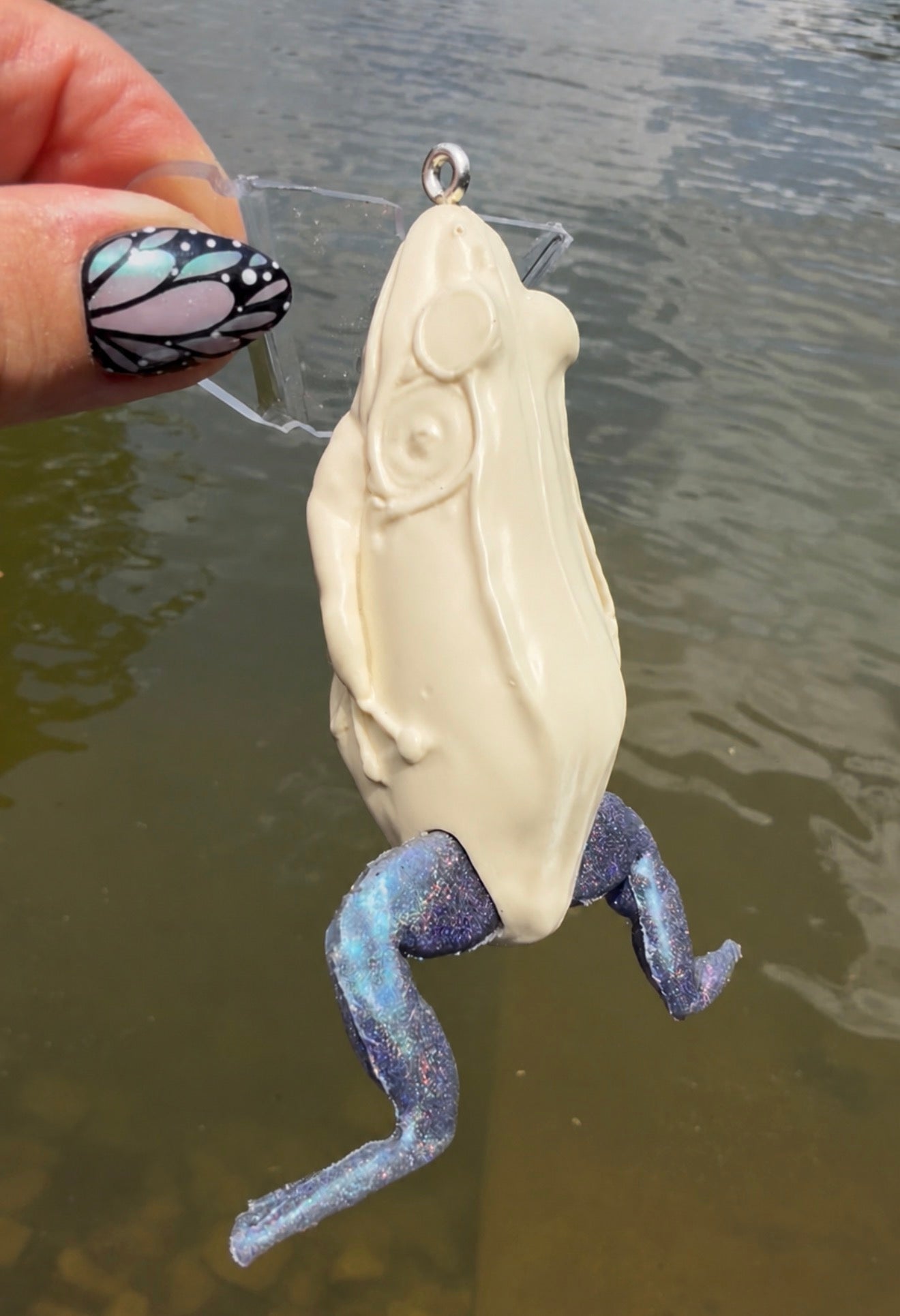 Lure Lady x Lazy Baits Co. Swamp Stalker Frog - Resin Jitter Frog comes with your choice of silicone leg color - 1.5 oz. - Price includes custom paint