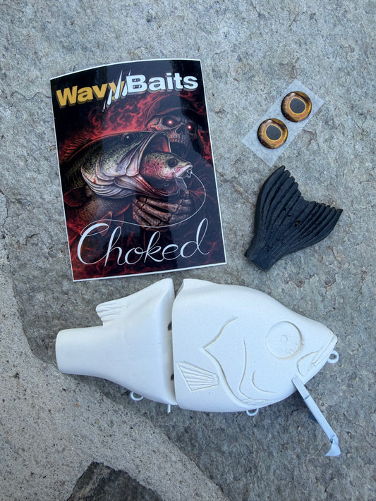 Wavy Baits- 2 Piece Gill - Resin - 3.5 oz, 6.75in Wake and crank - Price includes custom paint